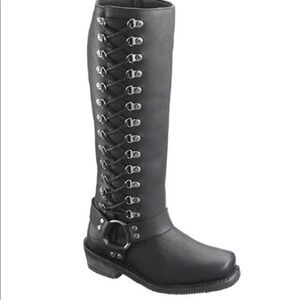 Harley-Davidson Black Lace-Up Riding Boots